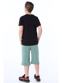 Sweat shorts with an application, green NDZ8705 - Online store - Boutique